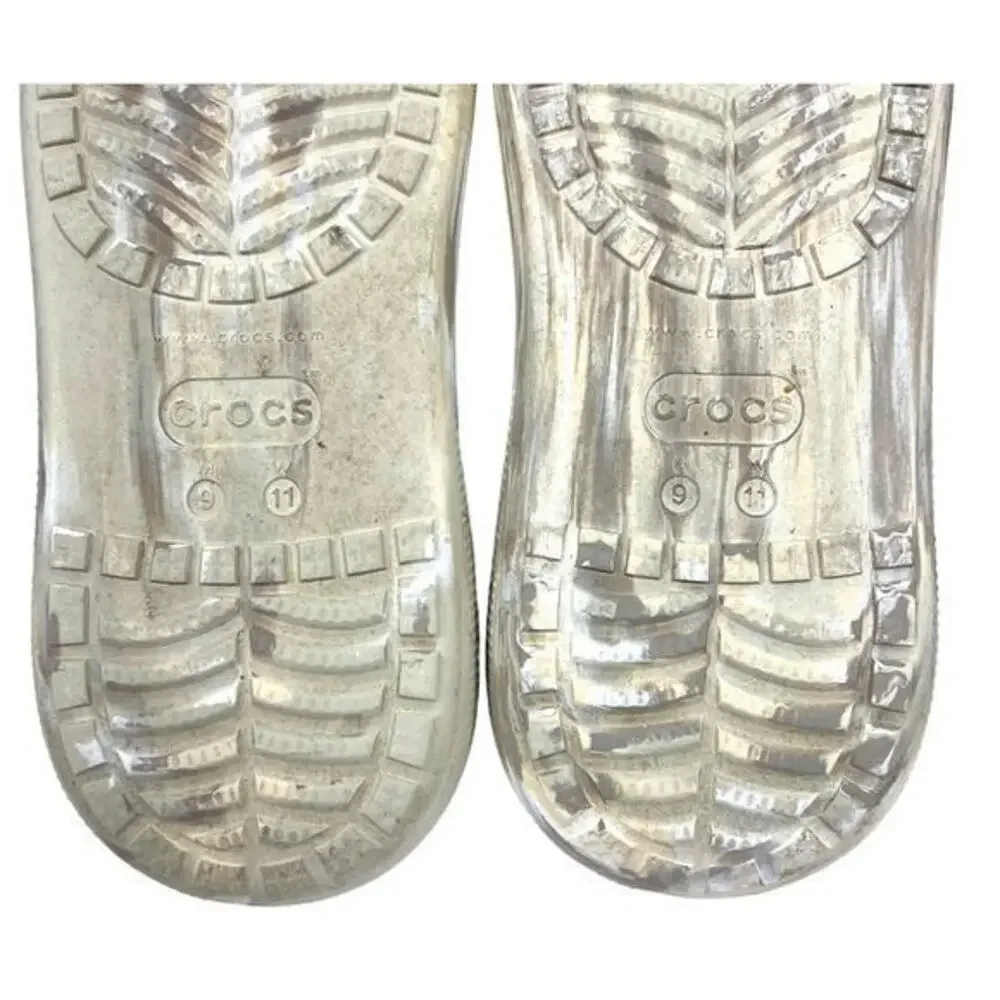 Crocs Classic Crush Platform Clogs Womens 11 / Mens 9 Marbled Bone Comfort Shoes